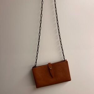 Madewell Brown Leather Chain Purse